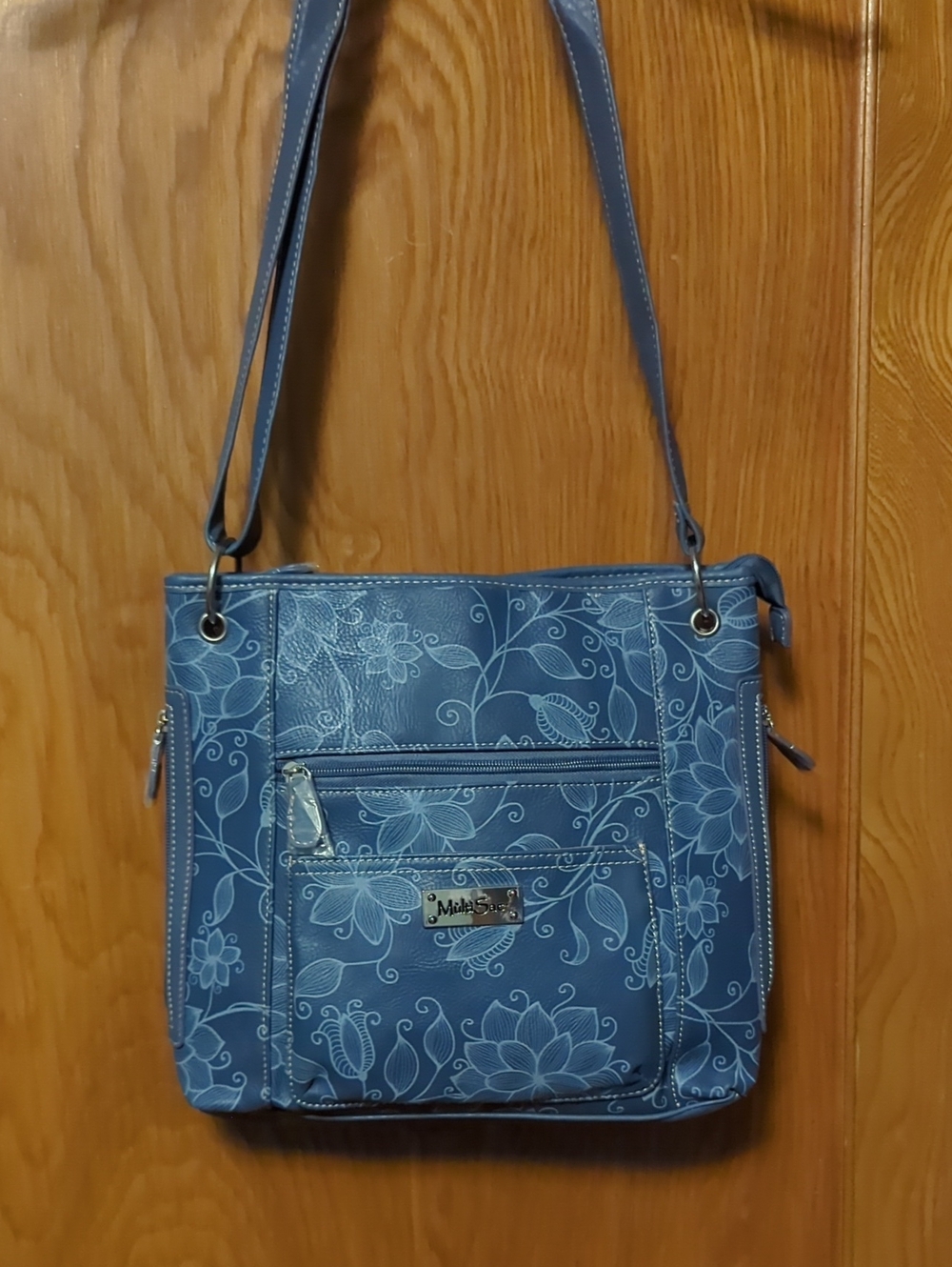 Denim Steffano Blue Floral Shoulder Bag by MultiSac Handbags